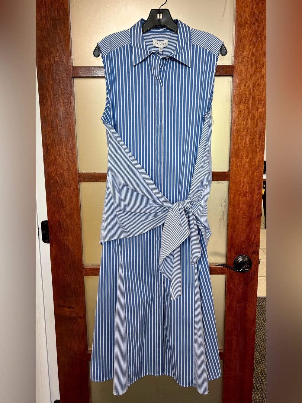 Halston Shirt Dress with Front Tie Detail